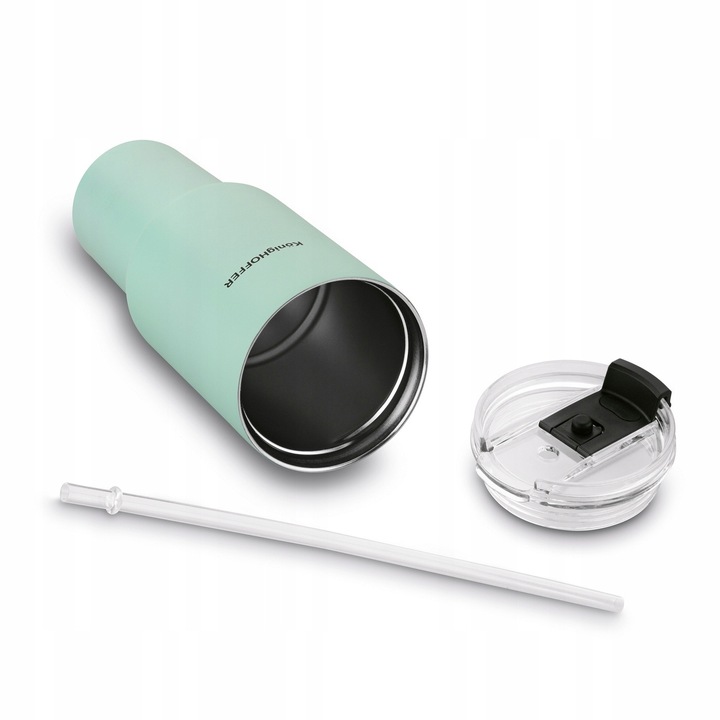 KUBEK TERMICZNY DUŻY ze słomką PRÓŻNIOWY ZIELONY Konighoffer Davos 1200 ml