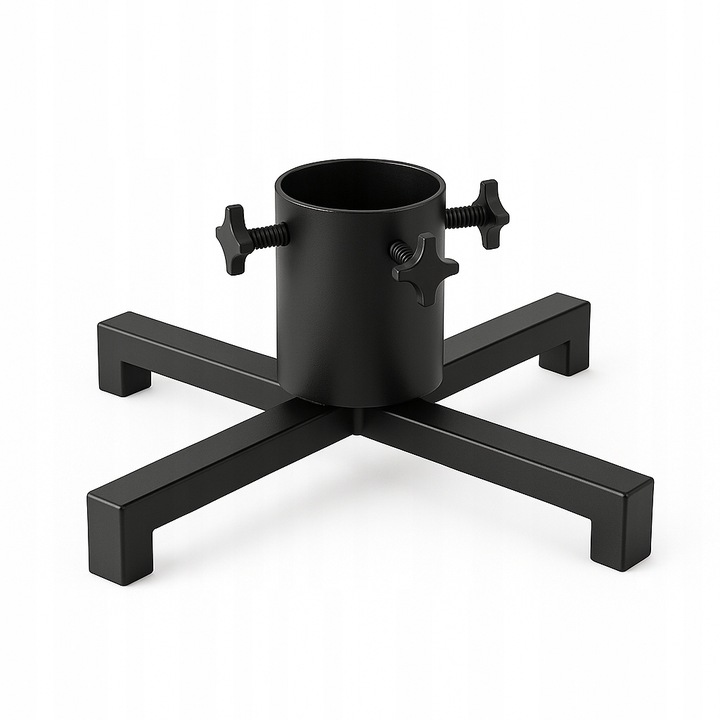 STOJAK POD CHOINKĘ LOFT 40x40 cm METALOWY CZARNY STOJAK Z KUBKIEM NA WODE