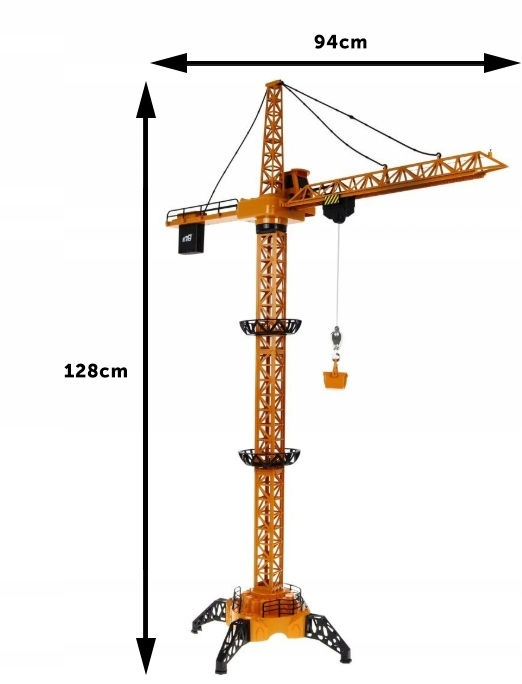 Mega Dźwig Żuraw Budowlany RC Zdalnie Sterowany 128cm na Pilot + Kask LED
