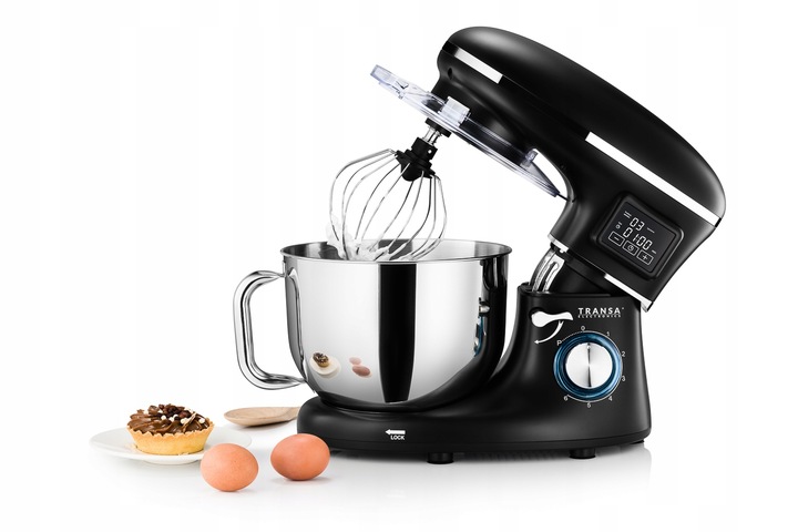 Robot planetarny z podgrzewaną misą Kuchenny Czarny MISA 6L DUŻA MOC 3000W