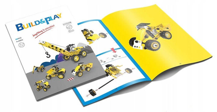 KLOCKI 10w1 KONSTRUKCYJNE EDUKACYJNE POJAZDY BUDOWLANE ZESTAW 112 elementów