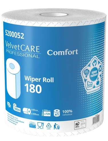 Czyściwo Przemysłowe VELVET Professional Białe 2W 720 listków 180m 2x Rolki