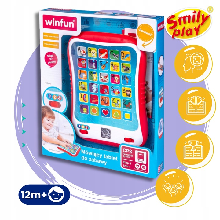 Smart Bystry Tablet Edukacyjny Interaktywny Zdobywam wiedzę Uczę się liter