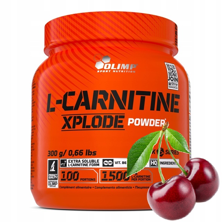 OLIMP L-CARNITINE XPLODE 300g L-KARNITYNA SPALACZ MAGNEZ WITAMINY - wiśnia