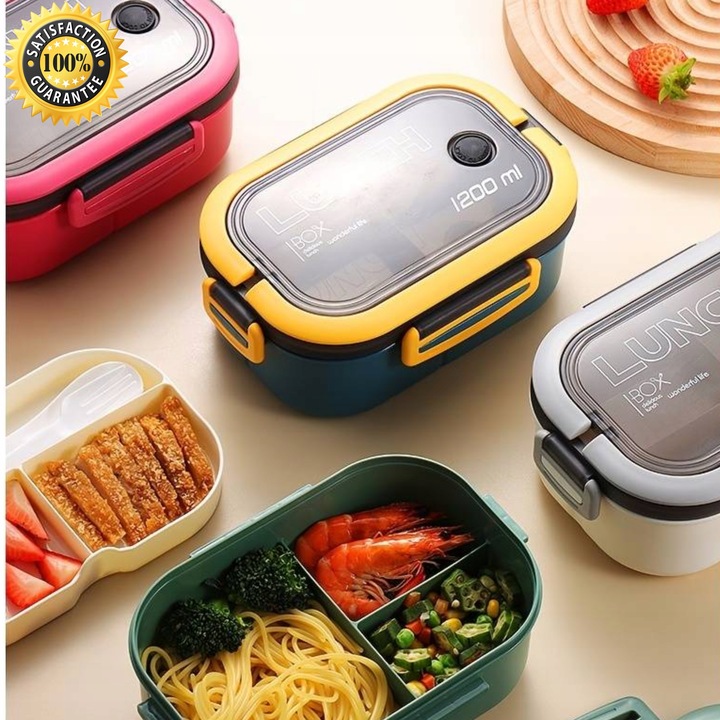 LUNCHBOX LUNCH BOX ŚNIADANIÓWKA POJEMNIK PUDEŁKO BOX Z PRZEGRÓDKAMI 1200ML