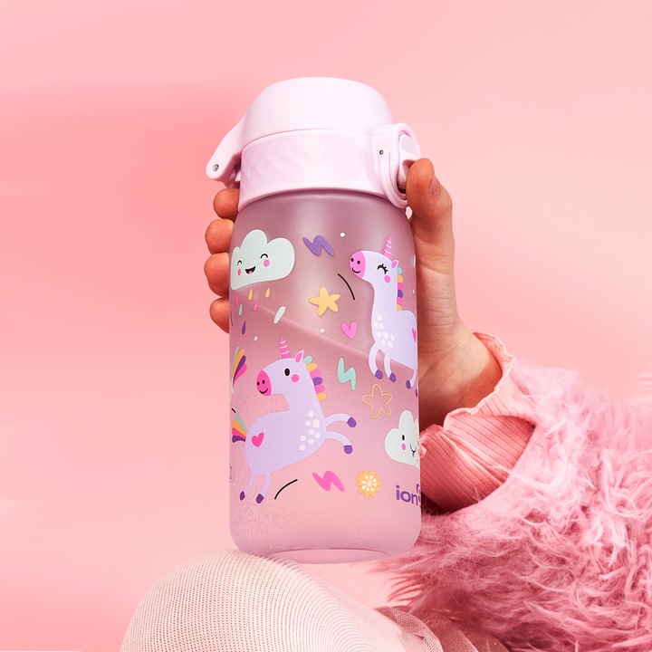 BUTELKA BIDON NA WODĘ D SZKOŁY PRZEDSZKOLA RÓŻ UNICORN JEDNOROŻEC ION8 0,35