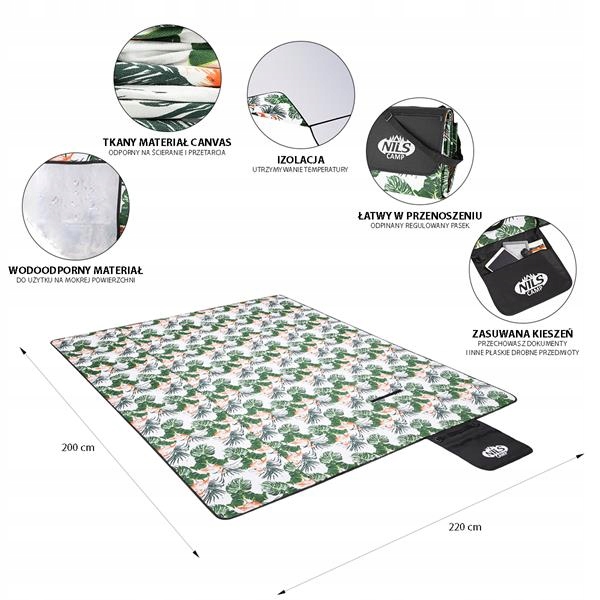 MATA koc IZOLOWANY na piknik/plażę duży 220x200cm