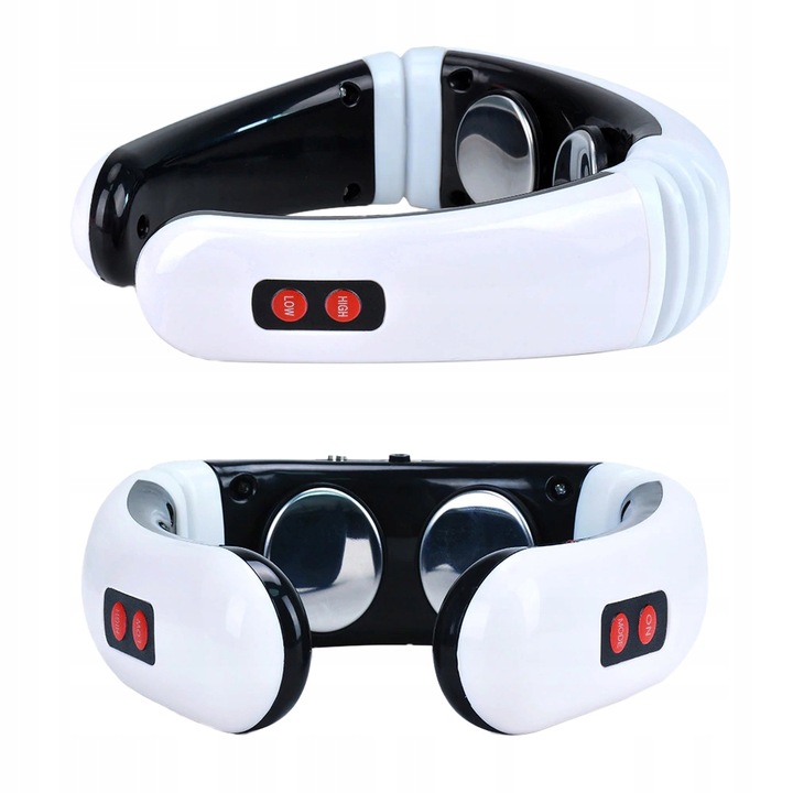 MASAŻER ELEKTROSTYMULATOR SZYI KARKU TENS EMS 2W1 ELEKTRODY TERAPIA PRĄDEM