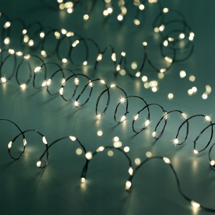 LAMPKI CHOINKOWE Świąteczne 1000 LED Ciepłe Białe 100m Drucik Szpula USB