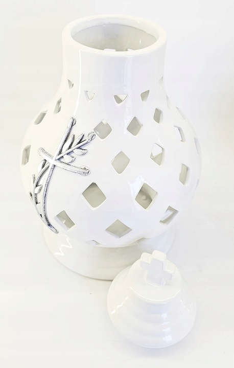 ZNICZ WAZA CERAMICZNA BIAŁA