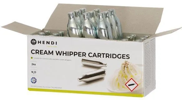 Naboje do syfonu do bitej śmietany HENDI 24 szt