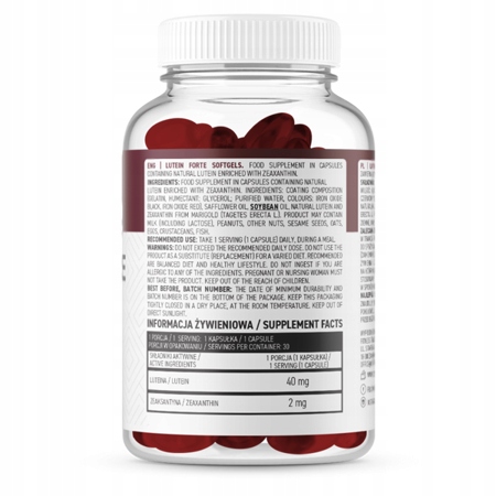 LUTEINA FORTE OSTROVIT ZDROWA OCHRONA OCZU LUTEINA 40 mg ZEAKSANTYNA 30 TAB