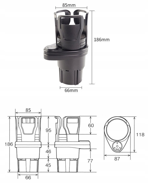 Uchwyt do samochodu na kubek napoje kawę butelkę picie organizer cup holder