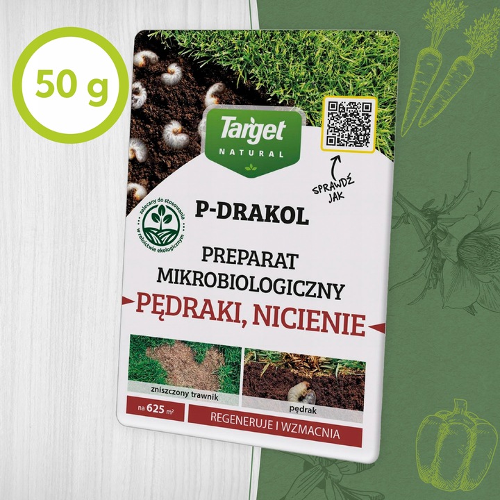 P-DRAKOL REGENERACJA USZKODZEŃ TRAWNIKA PRZEZ PĘDRAKI NICIENIE 50G TARGET