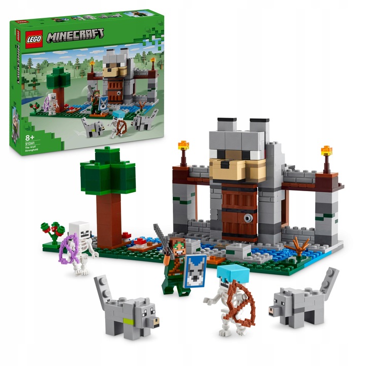 LEGO Minecraft 21261 Wilcza Twierdza Zamek Treser Wilków 2x Szkielet 2xWilk