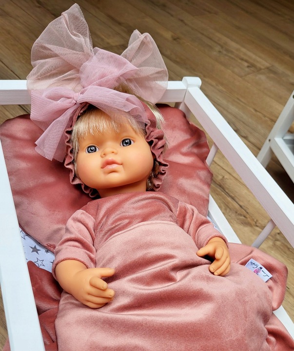 2w1 Łóżeczko – Kołyska XXL duże dla lalek z 3 elementową pościelą PL