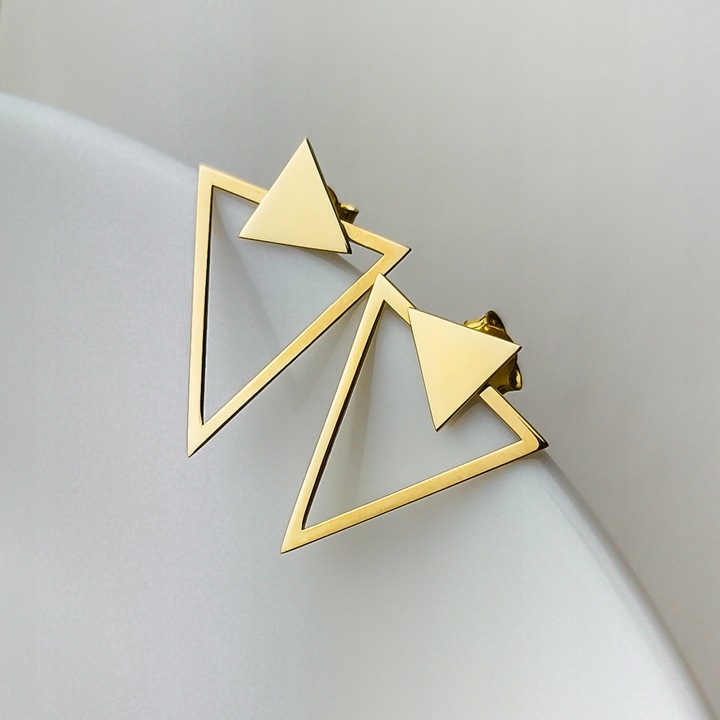 Złote kolczyki trójkąty - pr.585