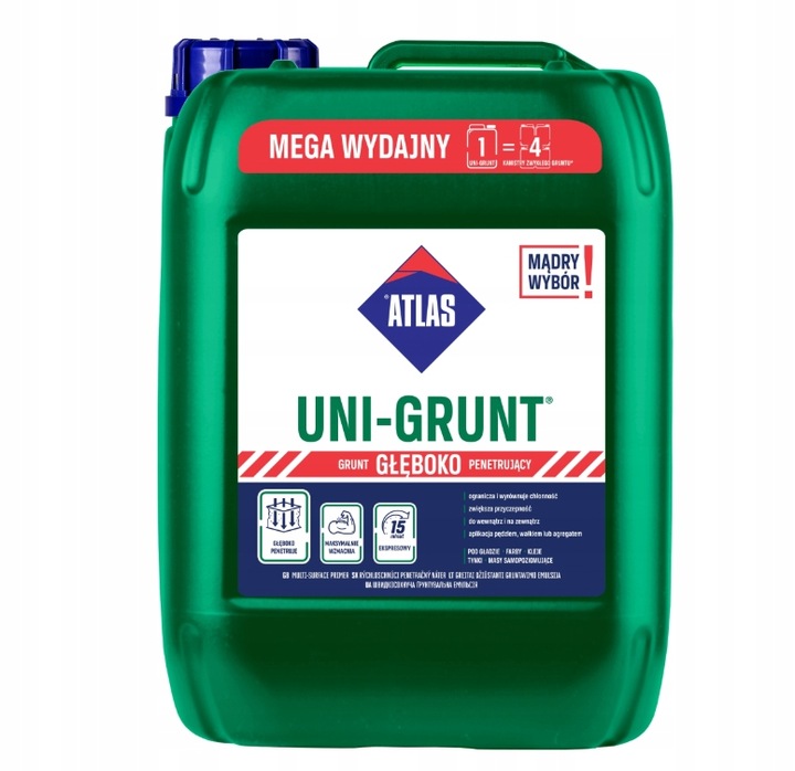 ATLAS UNI-GRUNT Szybkoschnąca emulsja gruntująca, 5 kg