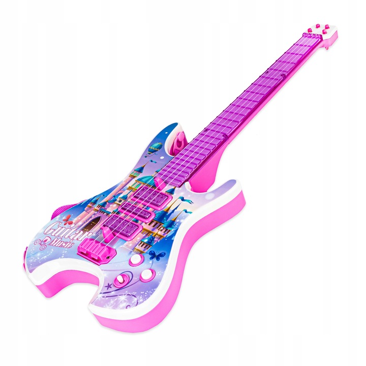 Gitara elektryczna zestaw karaoke dla dzieci mikrofon struny muzyka statyw