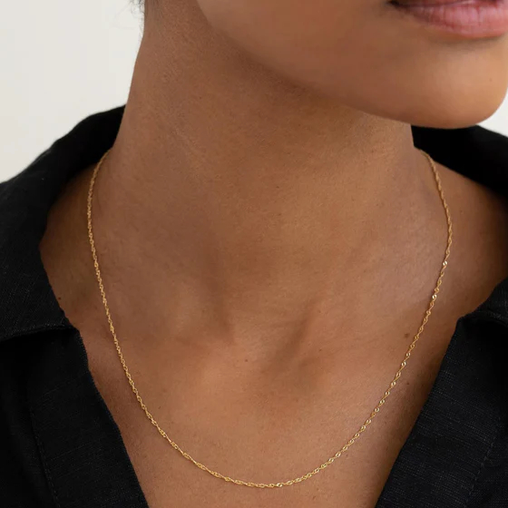 Złoty Singapur Łańcuszek Damski Długość 45cm Mocny ze Srebra 925 1,8mm