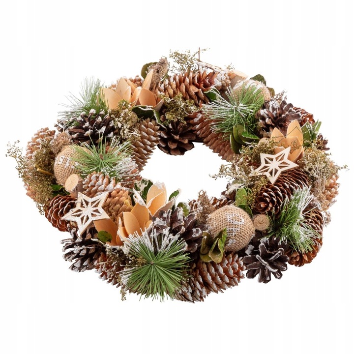 Wianek świąteczny na drzwi stroik wieniec Altom Design szyszki 30 cm