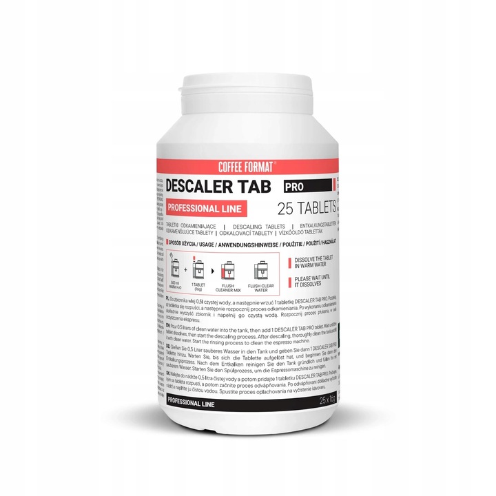 Coffee Format Tabletki odkamieniające do Bosch Siemens 25 sztuk 3 warstwy