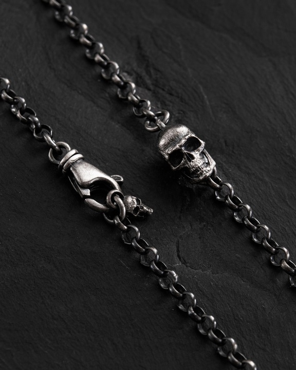 Srebrny łańcuszek SKULL 70