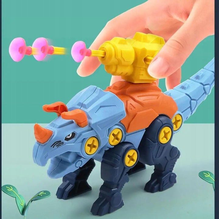 DINOZAURY DO SKRĘCANIA ROZKRĘCANIA Zestaw 3 FIGURKI z wyrzutniami STRZAŁKI