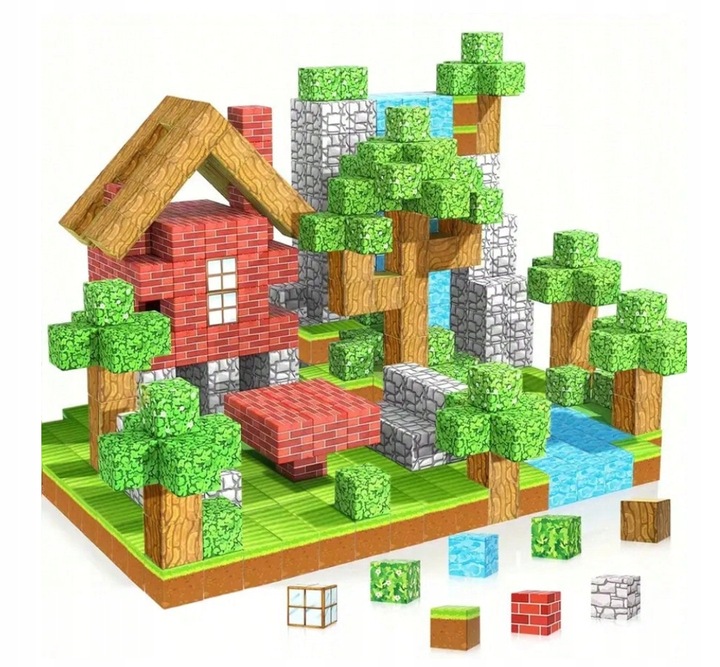 KLOCKI MAGNETYCZNE KOSTKI SZEŚCIANY 3D Zestaw 100 elementów