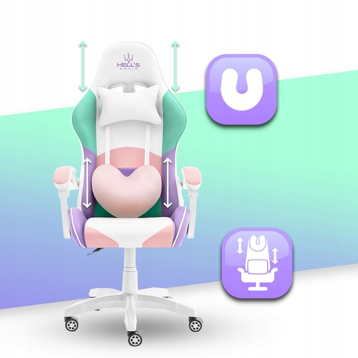 FOTEL GAMINGOWY DLA GRACZA BIUROWY HELL'S