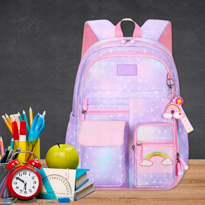 PLECAK SZKOLNY TORNISTER DLA DZIEWCZYNKI KLASA 1-3 WIELOKOMORY DO SZKOŁY