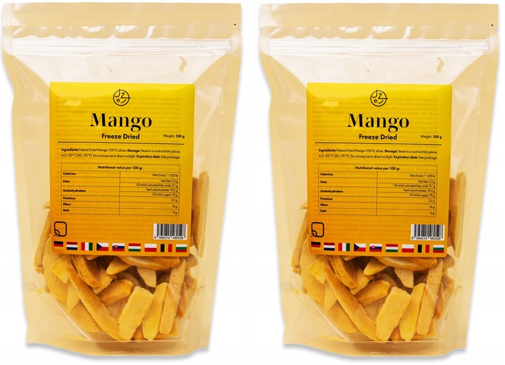 Mango suszone liofilizowane plastry bez dodatku cukru 100% naturalne 200 g