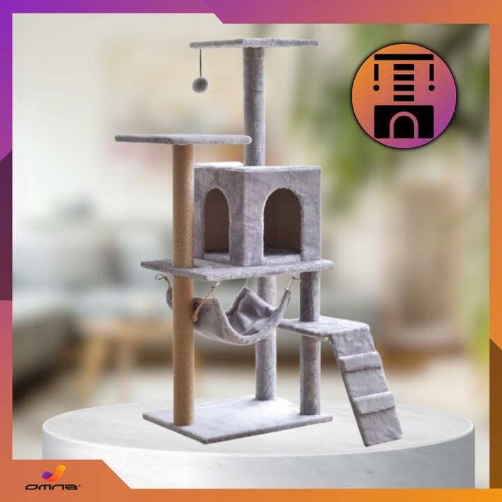 Drapak budka dla kota duży wysoki legowisko dla dużego kota drabinka słupek