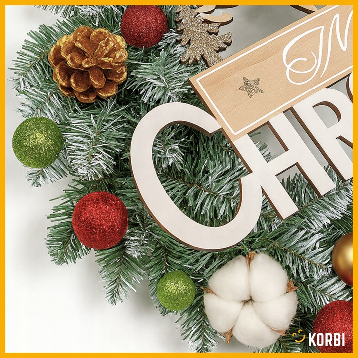 WIENIEC BOŻONARODZENIOWY ELEGANCKA DEKORACJA ŚWIĄTECZNA CZERWONY WZ9 40CM