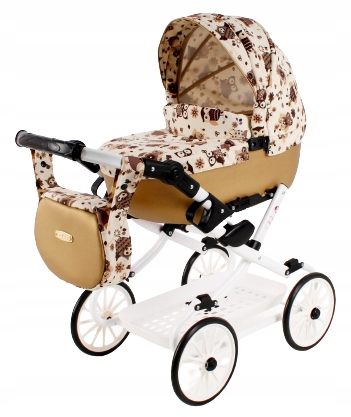 Wózek dla Lalek Składany Głęboki Adbor Viki Gondola Torba Koszyk kol. Vi-09