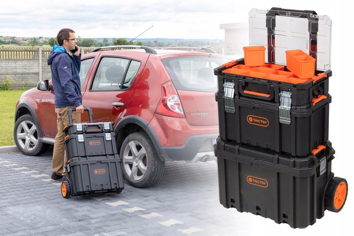 Skrzynka narzędziowa modułowa kołach ZESTAW TACTIX