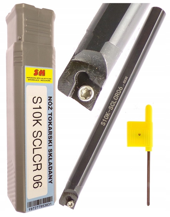NÓŻ TOKARSKI WYTACZAK 10mm FI 10 S10K SCLCR 06 NA PŁYTKI CCMT 0602
