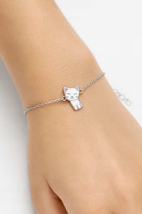 Bransoletka srebrna dla dziewczynki kot kotek celebrytka srebro próba 925