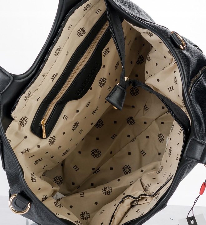 Torebka Damska KLASYCZNA SHOPPER MONNARI NA RAMIĘ Aktówka Czarna Premium