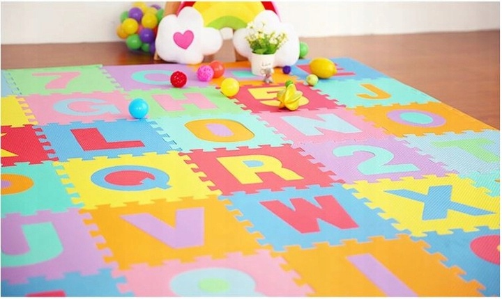 DUŻE PUZZLE EDUKACYJNE PIANKOWE DLA DZIECI CYFRY I LITERY MATA 36 ELEMENTÓW