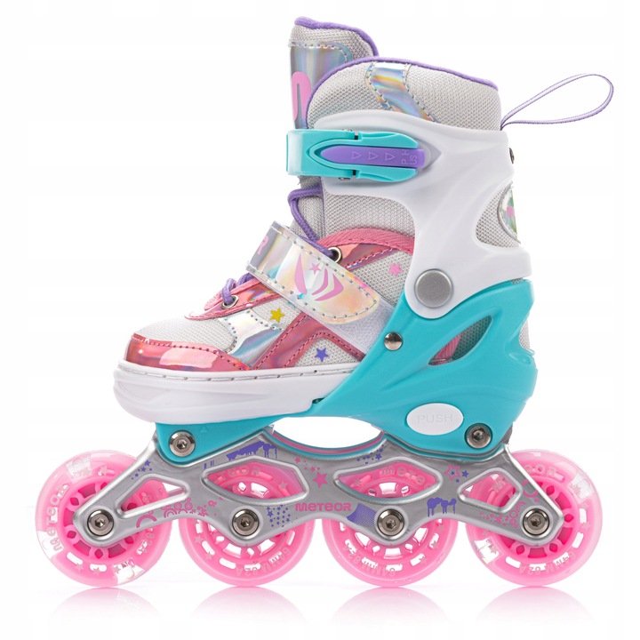ROLKI REGULOWANE METEOR DLA DZIECI LUNAR S 30-33 kółka LED but półmiękki