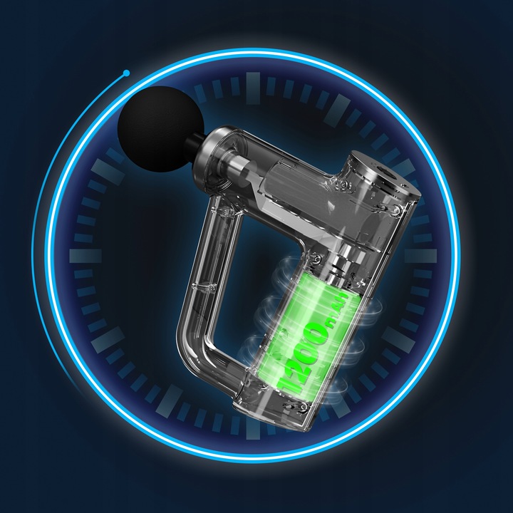 Pistolet do masażu Massage Gun Mini Czarny 4 końcówki Extralink