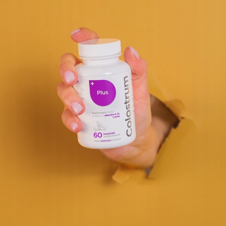 Suplement diety Colostrum PLUS witamina C, D+CYNK KAPSUŁKI 60 dni + prezent