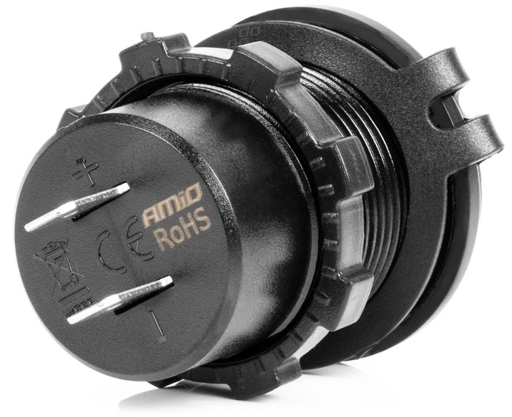 Ładowarka samochodowa z gniazdami 2xUSB-C wodoodporna z włącznikiem 12V 24V