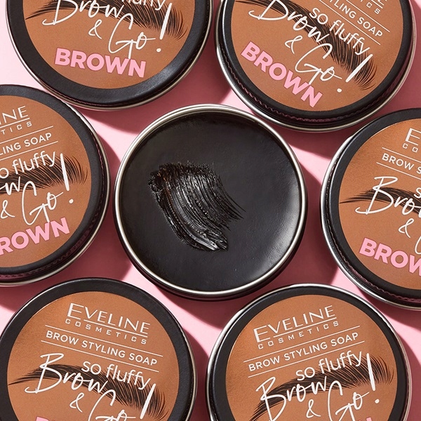 Mydełko Do Stylizacji Brwi Brązowe Eveline Brow & Go So Fluffy