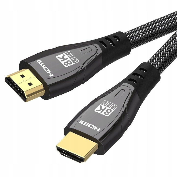 KABEL HDMI 2.1 48Gbps 8K 60Hz 4K 120Hz UHD HDR PRZEWÓD Z OPLOTEM DO PS5 5m