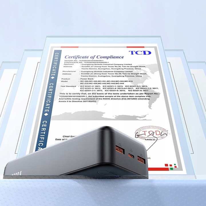 MCDODO POWERBANK 30000MAH Z WYŚWIETLACZEM 2X USB USB-C 2A 10W + KABEL USB-C