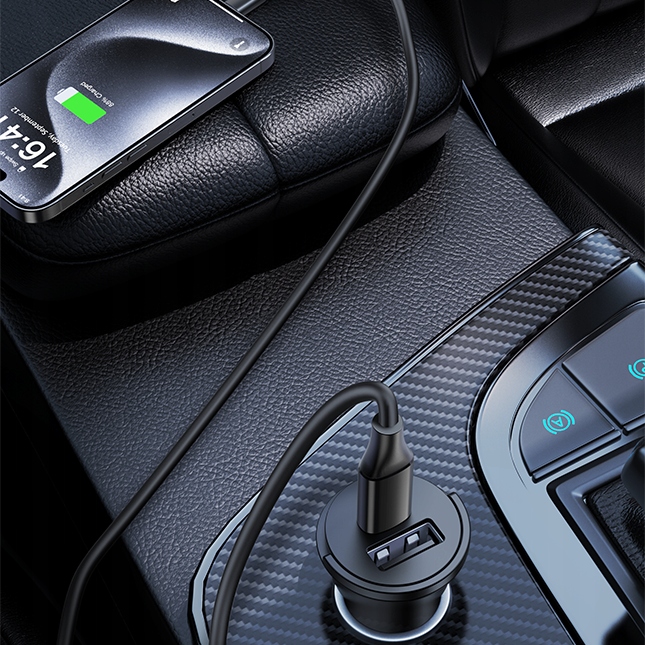 ŁADOWARKA W GNIAZDO ZAPALNICZKI 20W MOCNA PD QC USB-A USB-C / KABEL TYP C