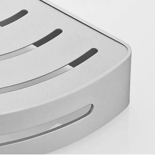 PÓŁKA ŁAZIENKOWA POD PRYSZNIC NAROŻNA SREBRNA ŚCIENNA PRYSZNICOWA KPL 2szt