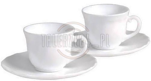 LUMINARC TRIANON WHITE Serwis kawowy 220 ml 12/6